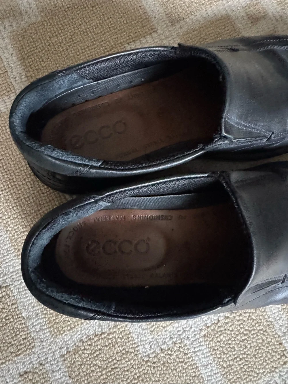 ECCO Black Leather Slip On Loafers Comfort Dress Shoes Men’s EU 47 (US 13)